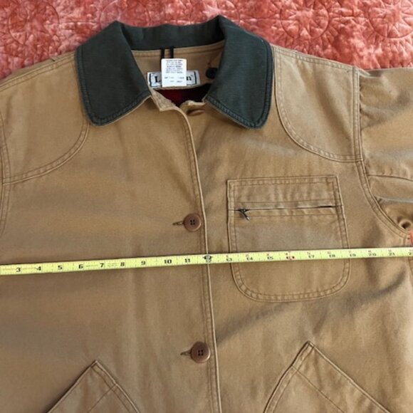 L.L. Bean Tan Jacket with Green Collar - Picture 3 of 15